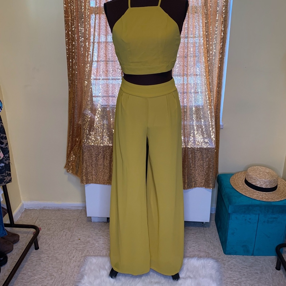 Women’s Two Piece Matching Set Mustard Size Small